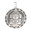 impozanta amuleta azteca " Xilonen ", din argint, atelier Los Castillo. Taxco Mexic cca 1950